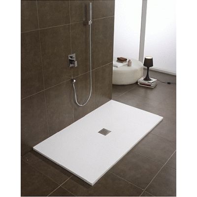 Plato de ducha STONE modelo pizarra natural de 800 x 1100 Blanco AQUASILK, SYAN BAJO  80/110cm 80x110cm 80-110cm