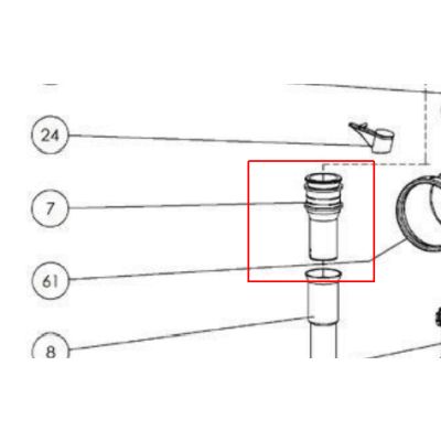 TUBO INTERIOR / EXTERIOR SALIDA CAJA SANIPLUS MDBMF, Tuberias