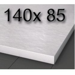 Plato de ducha de carga mineral textura pizarra de 1400 x 850 mm Blanco, 