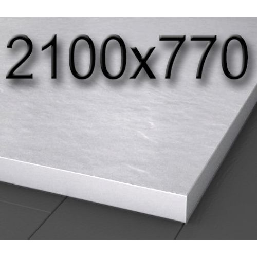 Plato de ducha de carga mineral textura pizarra de 2100 x 770 mm Blanco, 