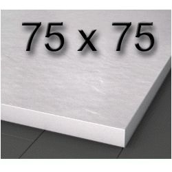 Plato de ducha de carga mineral textura pizarra de 750 x 750 mm Blanco, 