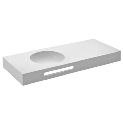 Lavabo soft MODO ROUND 800x500mm cubeta asimet. con faldon y toall. para valvula click clack blanco, rectangular cuadrado central centrada toallero porta toallas portatoallas especiales AW1113201220H002