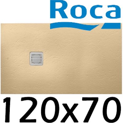 Plato de ducha de STONEX TERRAN de 1200x700x28 Arena ROCA AP1014B02BC01510, 120x70x2,8cm 120x70cm 8433290404685 extraplanos Platos Sanitarios Resina Extraplano carga mineral Gelcoat Gel-coat gel coat