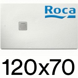 Plato de ducha de STONEX TERRAN de 1200x700x28 Blanco ROCA AP1014B02BC01100, BLC BLANCA BLANCOS Platos Sanitarios Resina Extraplano carga mineral Gelcoat Gel-coat gel coat 120x70cm 1200x700mm