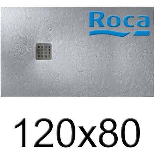 Plato de ducha de STONEX TERRAN de 1200x800x28 Cemento ROCA P1014B032001300, extraplanos Platos Sanitarios Resina Extraplano carga mineral Gelcoat Gel-coat gel coat 120x80cm 1200x800mm