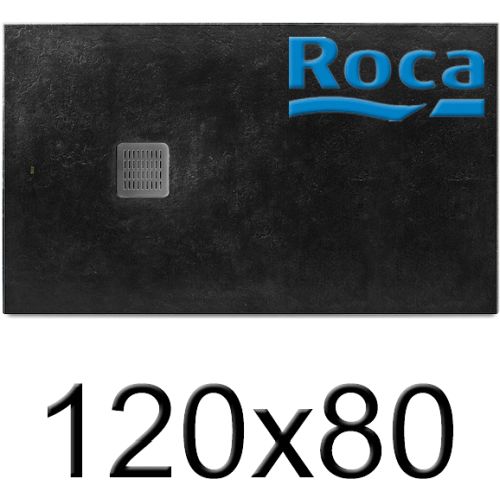 Plato de ducha de STONEX TERRAN de 1200x800x28 Negro ROCA AP1014B032001400, extraplanos Platos Sanitarios Resina Extraplano carga mineral Gelcoat Gel-coat gel coat 120x80cm 1200x800mm