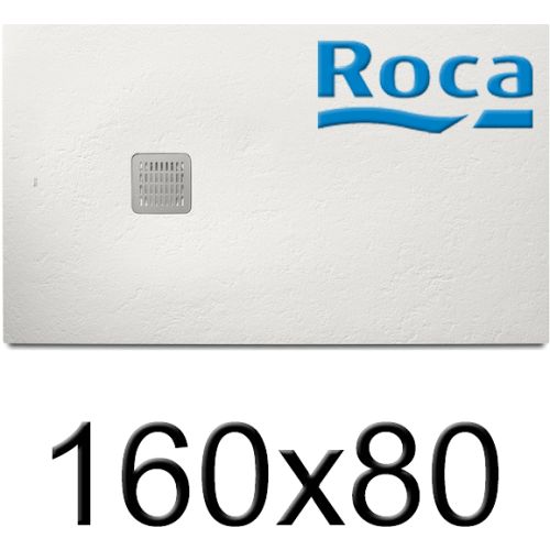 Plato de ducha de STONEX TERRAN de 1600x800x31 Blanco ROCA AP0164032001100, BLC BLANCA BLANCOS Platos Sanitarios Resina Extraplano carga mineral Gelcoat Gel-coat gel coat 160x80cm 1600x800mm