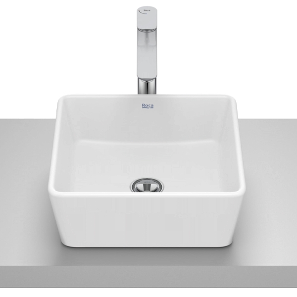 LAVABO CUADRADO SOBRE ENCIMERA MODELO OPTICA BLANCO MATE A327B12620 ROCA, 