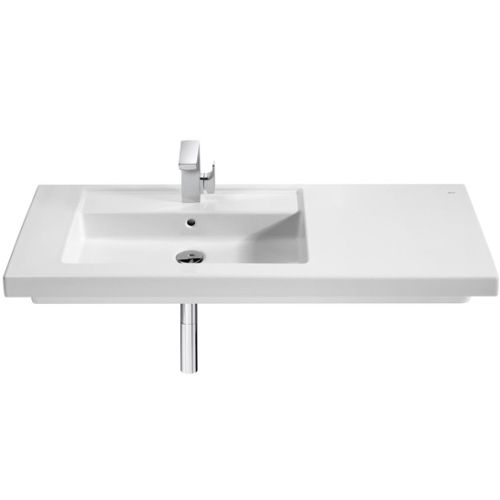 LAVABO MURAL O PARA MUEBLE PRISMA DE  1100 x 450 ASIMETRICO IZQUIERDA BLANCO A327542000 ROCA, especiales Lababos washbasin basin lavavos Lavabos Sanitarios Pared