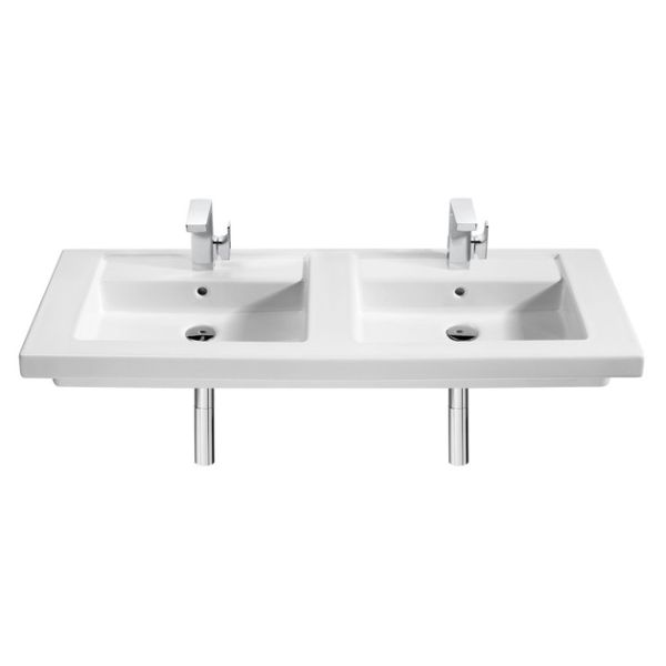 LAVABO MURAL O PARA MUEBLE PRISMA DE  1200 x 450 DOBLE BLANCO A327540000 ROCA, especiales Lababos washbasin basin lavavos Lavabos Sanitarios Pared