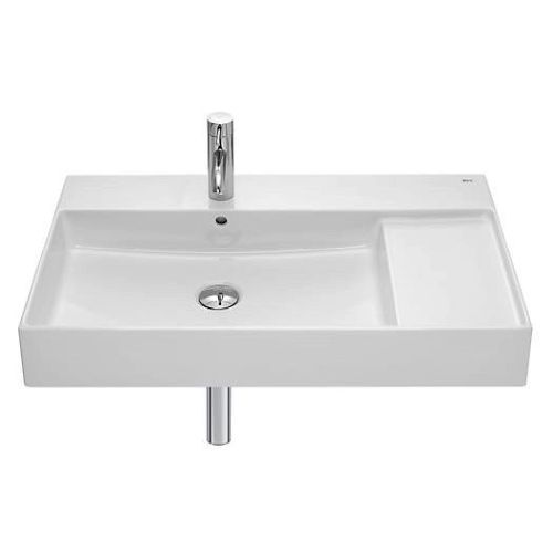 Lavabo fineceramic mural INSPIRA SQUARE de 800x490mm BLANCO A32752B000 ROCA, 8433290460742 sobremueble 100x49cm lavavos lababos labavos 800/49cm 800-49cm cuadrado rectangular