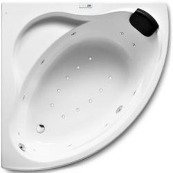 Baera acrilica BALI de 1450x1450 hidromasaje total y apoyacabezas blanca ROCA A248064001, Roca Fibra Sanitarios