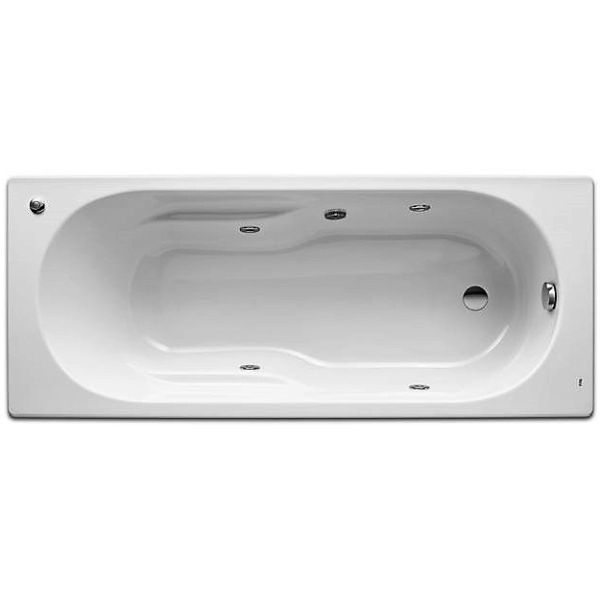 Baera acrilica modelo GENOVA-N de 1600x750 blanca HIDROMASAJE BASIC PL ref. A248362001 ROCA, 8433290346107 160X75cm Sanitarios Blanco