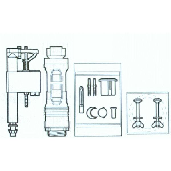 JUEGO COMPLETO DE MECANISMO PARA TANQUE DE DOBLE PULSADOR HALL ALIMENTACION INFERIOR ROCA, Recomendado DESCARGADOR RECAMBIOS REPUESTOS Taza Inodoros Water bater WC tazas vater TANQUE MOCHILA Sanitarios W.C. Descargas Mecanismos cisternas Fontaneria agua