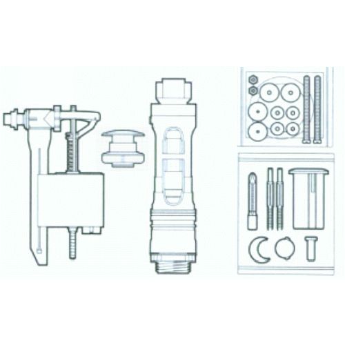 JUEGO COMPLETO DE MECANISMO PARA TANQUE DE DOBLE PULSADOR CIVIC ALIMENTACION LATERAL ROCA, Recomendado DESCARGADOR RECAMBIOS REPUESTOS Taza Inodoros Water bater WC tazas vater TANQUE MOCHILA Sanitarios W.C. Descargas Mecanismos cisternas Fontaneria agua