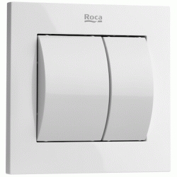 PLACA DE ACCIONAMIENTO PARA INODORO DE CISTRENA EMPOTRADA PL-N1 DUAL BLANCA ROCA A890066000, TIRADOR WC WATER BATER VATER PULSADOR Sanitarios W.C. Blanco