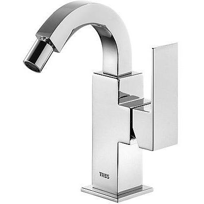 MONOMANDO DE BIDE CON PALANCA CUADRO-TRES CROMADO REF. 106124 TRES 8429546424385, MEZCLADOR GRIFOS GRIFERIAS EMPOTRADO EMPOTRADA CRO CROMADA 006.123.02 videt bidet