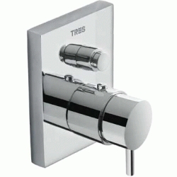 MEZCLADOR DE DUCHA TRESMOSTATIC COMPACT EMPOTRADO CON CIERRE Y REG DE CAUDAL CROMADO REF 190652 TRES, GRIFOS GRIFERIAS TERMOSTATICA TERMOSTATICO EMPOTRADA EMPOTRAR CROMADA CROMO MEZCLADORES MONOMANDOS thermostatic shower valve mixer wall mounted hung built-in build in bath for