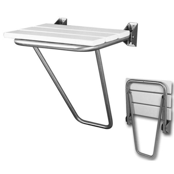 Asiento abatible mural inox brillo para duchas PRESTO 78215, 