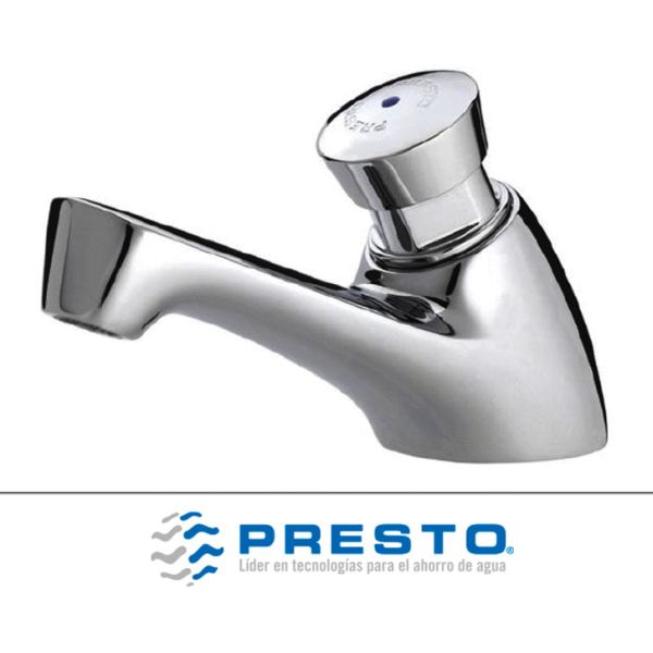 GRIFO DE LAVABO TEMPORIZADO PRESTO 605 PULSACIN SUAVE CROMADO INDICE AZUL REF: 95532 - PRESTO, PULSADORES GRIFERIAS GRIFOS CROMO CROMADA TEMPORIZADA Lababos washbasin basin lavavos Lavabos Repisa