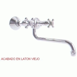 BATERIA DE FREGADERO 1866 DE 150mm CAO BAJO DE 180 mm LATON VIEJO REF 80956809 GROBER DSCTL, FREGADERA GRIFOS COCINA INFERIOR CLASICO CLASICA INFERIOR MURAL MURO GRIFERIAS 80 956 80 9 8435200073318 Classic Vintage Epoca Pared GRB