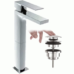 MONOMANDO DE LAVABO KALA CON PROLONGADOR Y VALVULA CLIC CLAC CUADRADA REF. 60517600 GROBER, MEZCLADOR GRIFOS GRIFERIAS CROMO CROMADA CLIK CLAK CLICK CLACK CLIC CLAC CLIC-CLAC CLIK-CLAK CLICK-CLACK BALBULAS Lababos washbasin basin lavavos Lavabos clikc clakc QUICK  GRB Repisa single handle faucet tap