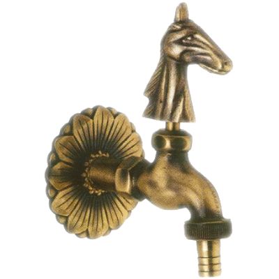 Grifo decorativo CABALLO de 1/2" con racor de manguera Latn acabado Bronce Art.147 IMTERSA 1V14700, RENACIMIENTO DECORACION ARTISTICO Racords Jardineria llaves Corte Portamangueras Porta-mangueras Porta Mangueras