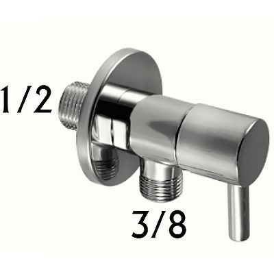 Llave de regulacin escuadra redonda montura ceramica 1/2 x 3/8 cromo CIS Ref 00407, 