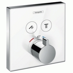 MEZCLADOR TERMOSTATICO DUCHA EMPOT. SHOWERSELECT GLASS CROMADO CON 2 LLAVES PASO HANS GROHE 15738400, TERMOSTATICA GRIFOS GRIFERIAS PLATO DUCHA BAERA CROMO CROMADA TERMOSTATICA GRIFOS GRIFERIAS CROMO CROMADA Empotrables encastrar encastrables encimeras empotrados MEZCLADORES EMPOTRADOS MONOMANDOS Hansgrohe para thermostatic shower valve mixer wall mounted hung built-in build in bath for