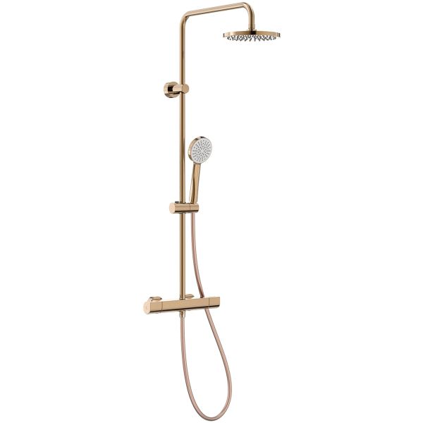 Columna termosttica de ducha EVEN-T Round Oro rosa ROCA A5A9A2ERG2, 