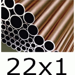 METROS DE TUBO DE COBRE EN BARRA DE 5 MTS DE 22x1, TUBERIA MTS TUBO MALEABLE Mtr CU Barras 22mm Rigido copper pipe