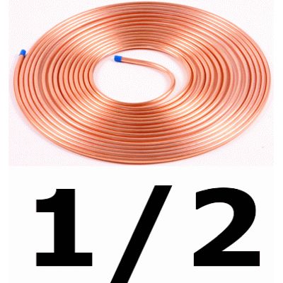 ROLLO DE TUBO DE COBRE RECOCIDO PARA REFRIGERANTE DE 1/2" DE 15 Mts, TUBERIA REFRIGERACION FRIGORIFICO CU metros mtr copper pipe coil