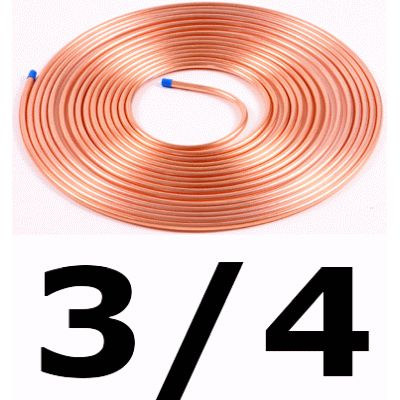 ROLLO DE TUBO DE COBRE RECOCIDO PARA REFRIGERANTE DE 3/4" DE 15 Metros, Refrigeracin TUBERIA  Mts Mtrs FRIGORIFICO CU copper pipe coil