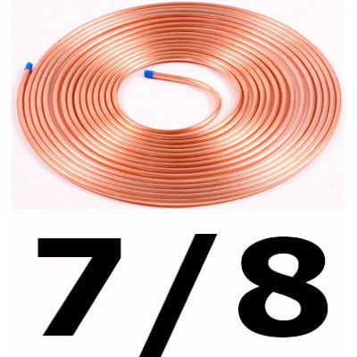 ROLLO DE TUBO DE COBRE RECOCIDO PARA REFRIGERANTE DE 7/8" DE 15 Metros, Refrigeracin TUBERIA  Mts Mtrs FRIGORIFICO CU copper pipe coil