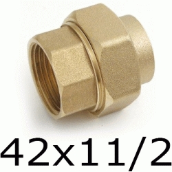 ENLACE DESMONTABLE ROSCA HEMBRA FIGURA 340 DE BRONCE DE 42x11/2, Uniones, Engarce, Enchufe, Ensamble, Enganche, Empalme, Acoplamiento Conexin Cobre 1 1/2 1-1/2 PARA SOLDAR 11/2" Bu Bcu Metal Laton Accesorios