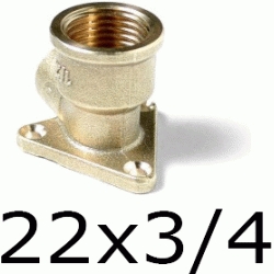 CODO ROSCA HEMBRA CON PLACA FIGURA 471 DE BRONCE DE 22 3/4, Cobre PARA SOLDAR CODOS 22x3/4 Terminales Atornillar para Bu Bcu Metal Laton Grifos Base Plaqueta Accesorios TRH elbows