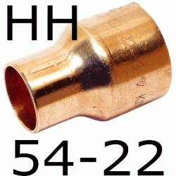 REDUCCION HEMBRA HEMBRA FIGURA 240 DE COBRE DE 54 22, Reductor HH PARA SOLDAR Cu H/H H-H copper