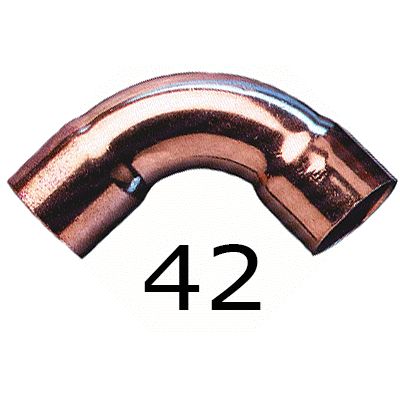 CURVA HEMBRA HEMBRA FIGURA 2 DE COBRE DE 42, HH PARA SOLDAR H/H H-H Codo copper