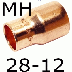 REDUCCION MACHO HEMBRA FIGURA 243 DE COBRE DE 28 x 12, Reductor MH PARA SOLDAR (MH) ( MH ) (M-H) ( M-H ) Cu M/H copper