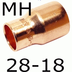 REDUCCION MACHO HEMBRA FIGURA 243 DE COBRE DE 28 x 18, Reductor MH PARA SOLDAR (MH) ( MH ) (M-H) ( M-H ) Cu M/H copper