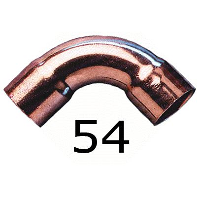 CURVA HEMBRA HEMBRA FIGURA 2 DE COBRE DE 54, HH PARA SOLDAR H/H H-H Codo copper