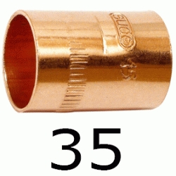 MANGUITO HEMBRA HEMBRA FIGURA 270 DE COBRE DE 35, PARA SOLDAR Cu Union Empalmes Enpalmes Empalmar Enpalmar HH H/H H-H copper