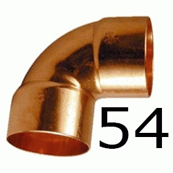 CODO HEMBRA HEMBRA FIGURA 90 DE COBRE DE 54, HH PARA SOLDAR CODOS Cu H/H H-H 90 copper elbows