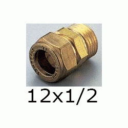 F 61 TERMINAL MIXTO ROSCA MACHO PARA COBRE COMPRESIN REF. 200 DE 12x1/2 TRADESA, Fittings Fitings Ermeto Racor F61 F-61 Racords Machones Terminales Mechones TRM copper