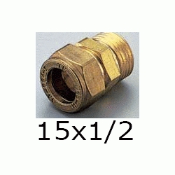 F 61 TERMINAL MIXTO ROSCA MACHO PARA COBRE COMPRESIN REF. 200 DE 15x1/2 TRADESA, Fittings Fitings Ermeto Racor F61 F-61 Racords Machones Terminales Mechones TRM copper