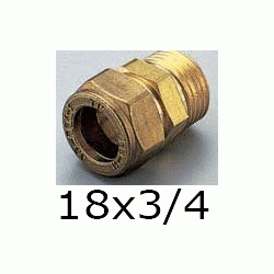 F 61 TERMINAL MIXTO ROSCA MACHO PARA COBRE COMPRESIN REF. 200 DE 18x3/4 TRADESA, Fittings Fitings Ermeto Racor F61 F-61 Racords Machones Terminales Mechones TRM copper