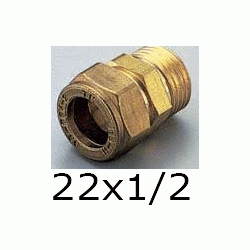 F 61 TERMINAL MIXTO ROSCA MACHO PARA COBRE COMPRESIN REF. 200 DE 22x1/2 TRADESA, Fittings Fitings Ermeto Racor F61 F-61 Racords Machones Terminales Mechones TRM copper