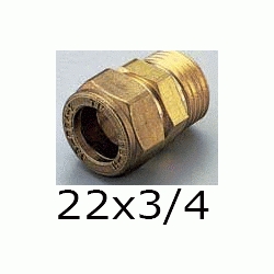 F 61 TERMINAL MIXTO ROSCA MACHO PARA COBRE COMPRESIN REF. 200 DE 22x3/4 TRADESA, Fittings Fitings Ermeto Racor F61 F-61 Racords Machones 22x3/4 Terminales Mechones TRM copper