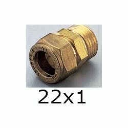 F 61 TERMINAL MIXTO ROSCA MACHO PARA COBRE COMPRESIN REF. 200 DE 22x1 TRADESA, Fittings Fitings Ermeto Racor F61 F-61 Racords Machones Terminales Mechones TRM copper