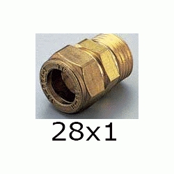 F 61 TERMINAL MIXTO ROSCA MACHO PARA COBRE COMPRESIN REF. 200 DE 28x1 TRADESA, Fittings Fitings Ermeto Racor F61 F-61 Racords Machones Terminales Mechones TRM copper